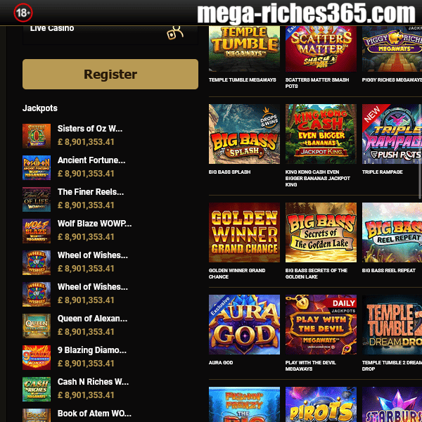 Mega Riches Live Casino Games
